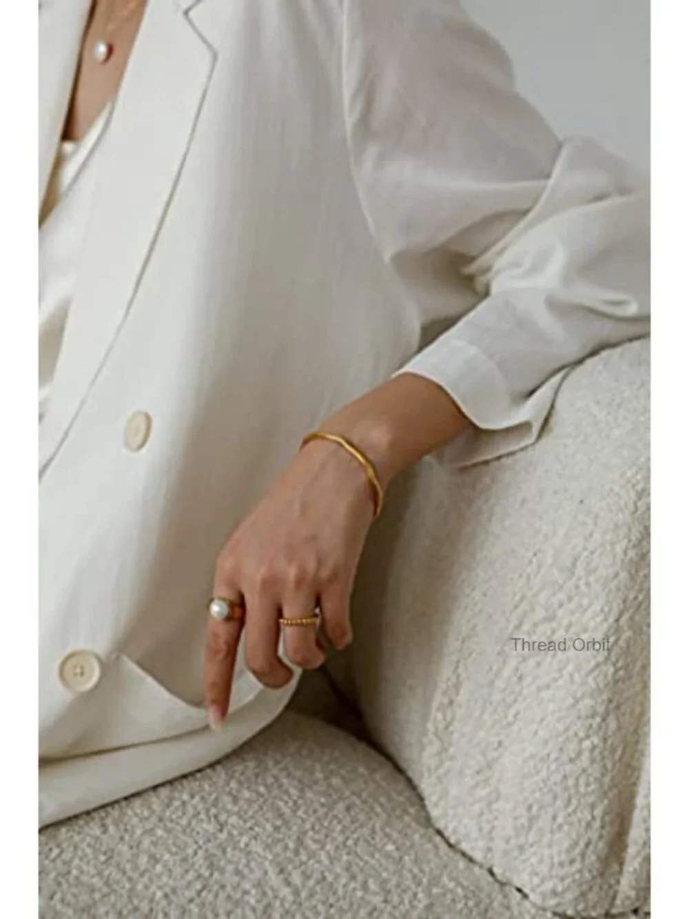 18K Gold Plated Vintage Pearl Signet Ring, Stacking Rings, Minimalist Band
